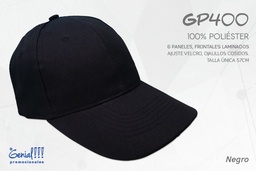 [GP400-NEGRO] GORRA GENIAL POLIESTER NEGRO - VELCRO