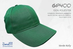 [GP400-VERDEKELL] GORRA GENIAL POLIESTER VERDE KELLY - VELCRO