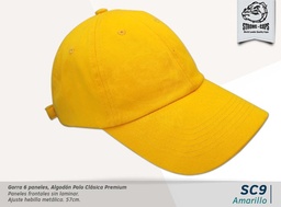 [SC-9-AMARILLO] GORRA PRELAVADA LIVIANA AMARILLO HEBILLA BRONCE