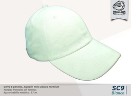[SC-9-BLANCO] GORRA PRELAVADA LIVIANA BLANCO HEBILLA BRONCE