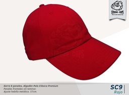 [SC-9-ROJO] GORRA PRELAVADA LIVIANA ROJO HEBILLA BRONCE