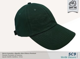 [SC-9-VERDEOSC] GORRA PRELAVADA LIVIANA VERDE OSCURO HEBILLA BRONCE